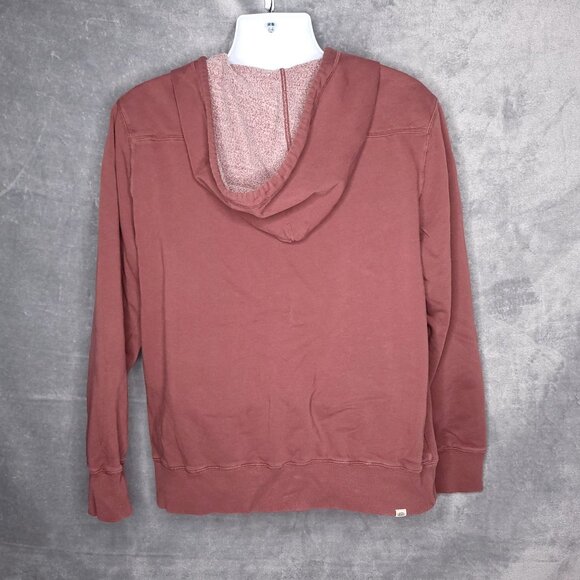 Vans Off The Wall Mens Maroon Hoodie Sweatshirt XL V Neck Distressed Pullover - Picture 4 of 7